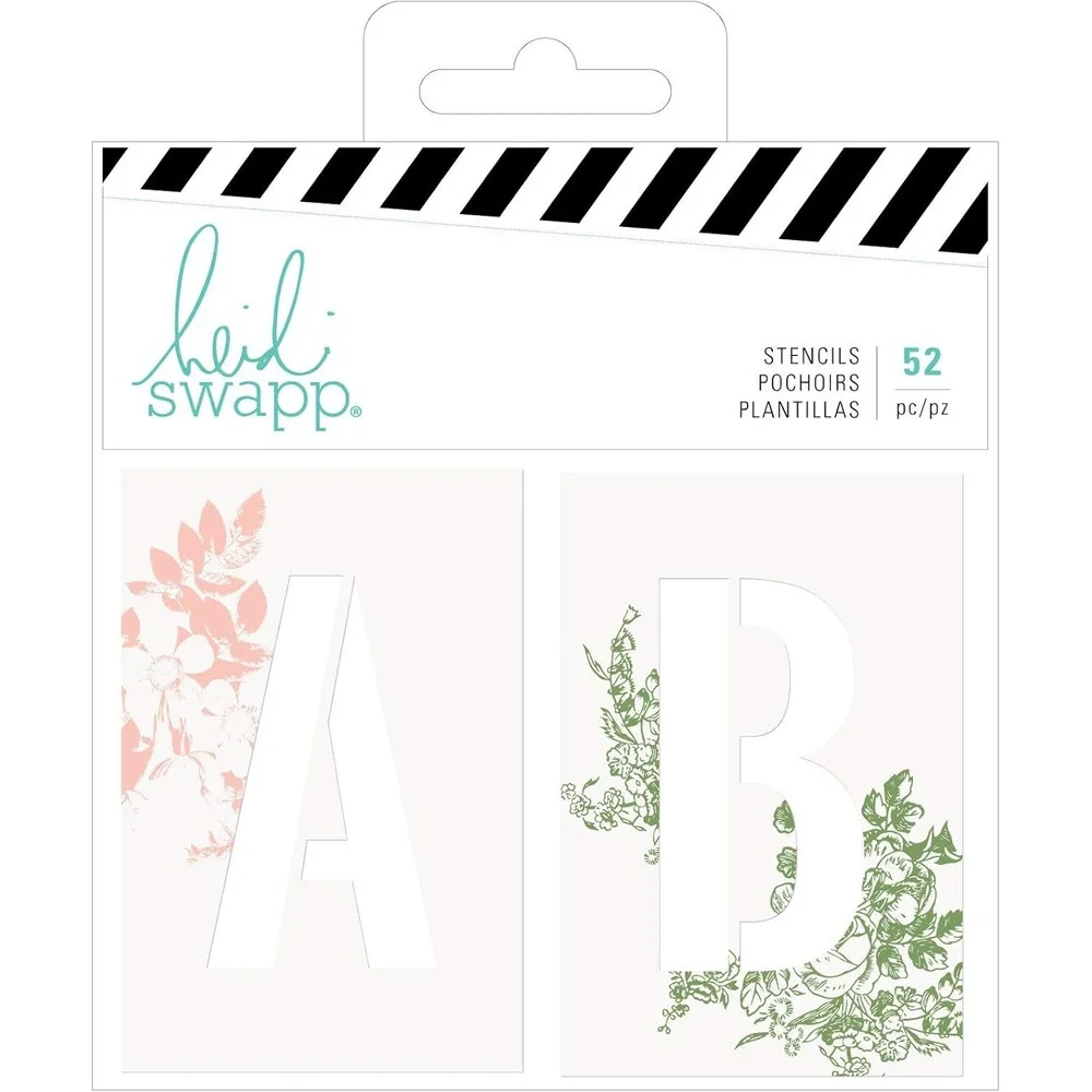Heidi Swapp 314436 Embellishment Emerson Lane-Alphabet Stencils (52 Piece), Mult